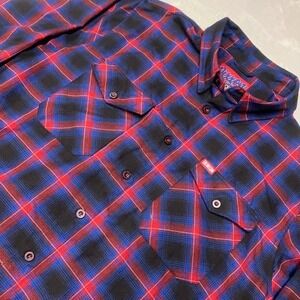 Dixxon Flannel Shirt Mens 2XL XXL Hometown‎ Red Black Blue Heavyweight Thick